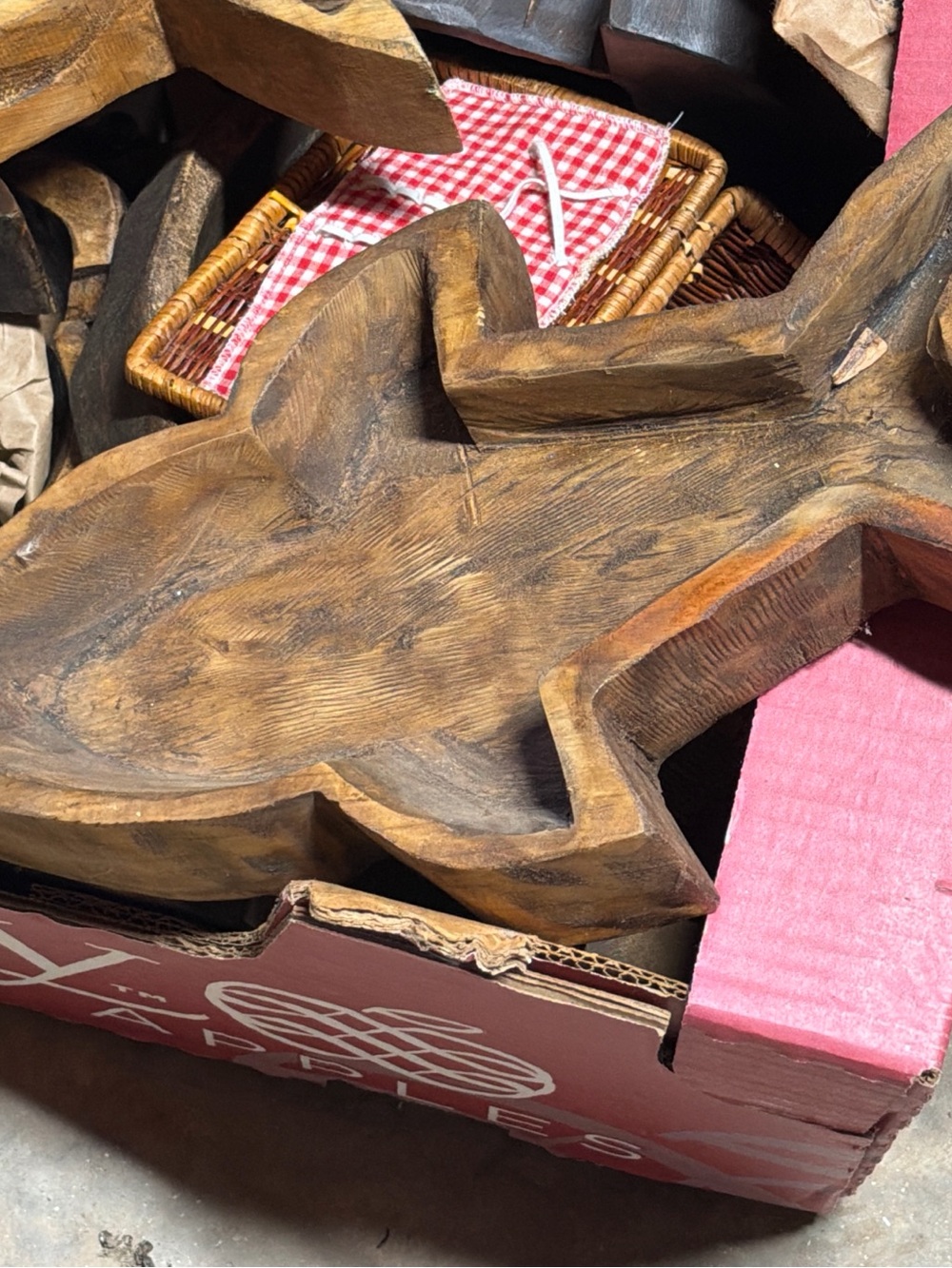 Handcrafted Wooden Shark candle Bowl - Rustic Brown